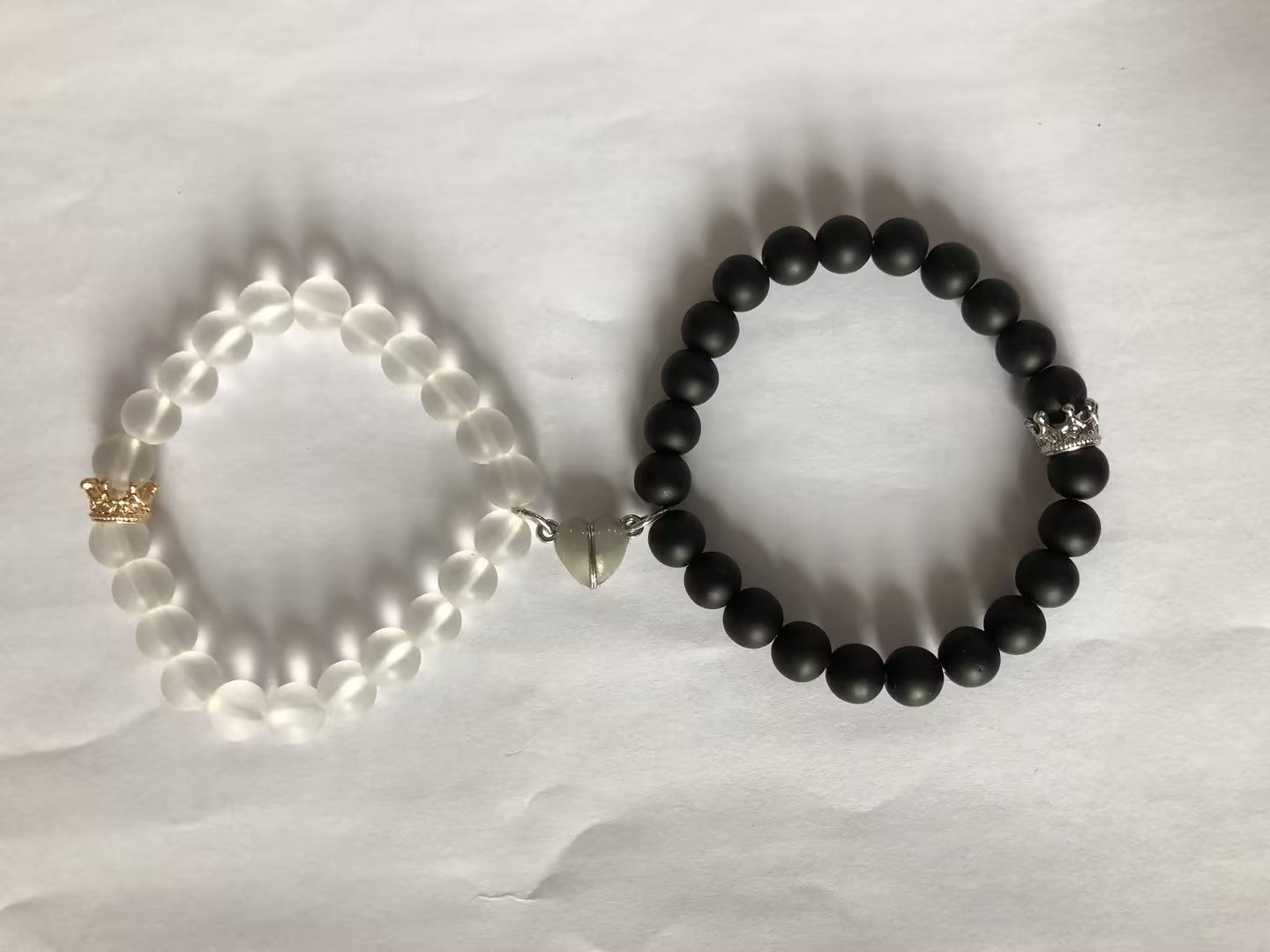 Luminescent Crown Charm Couple Bracelet Set