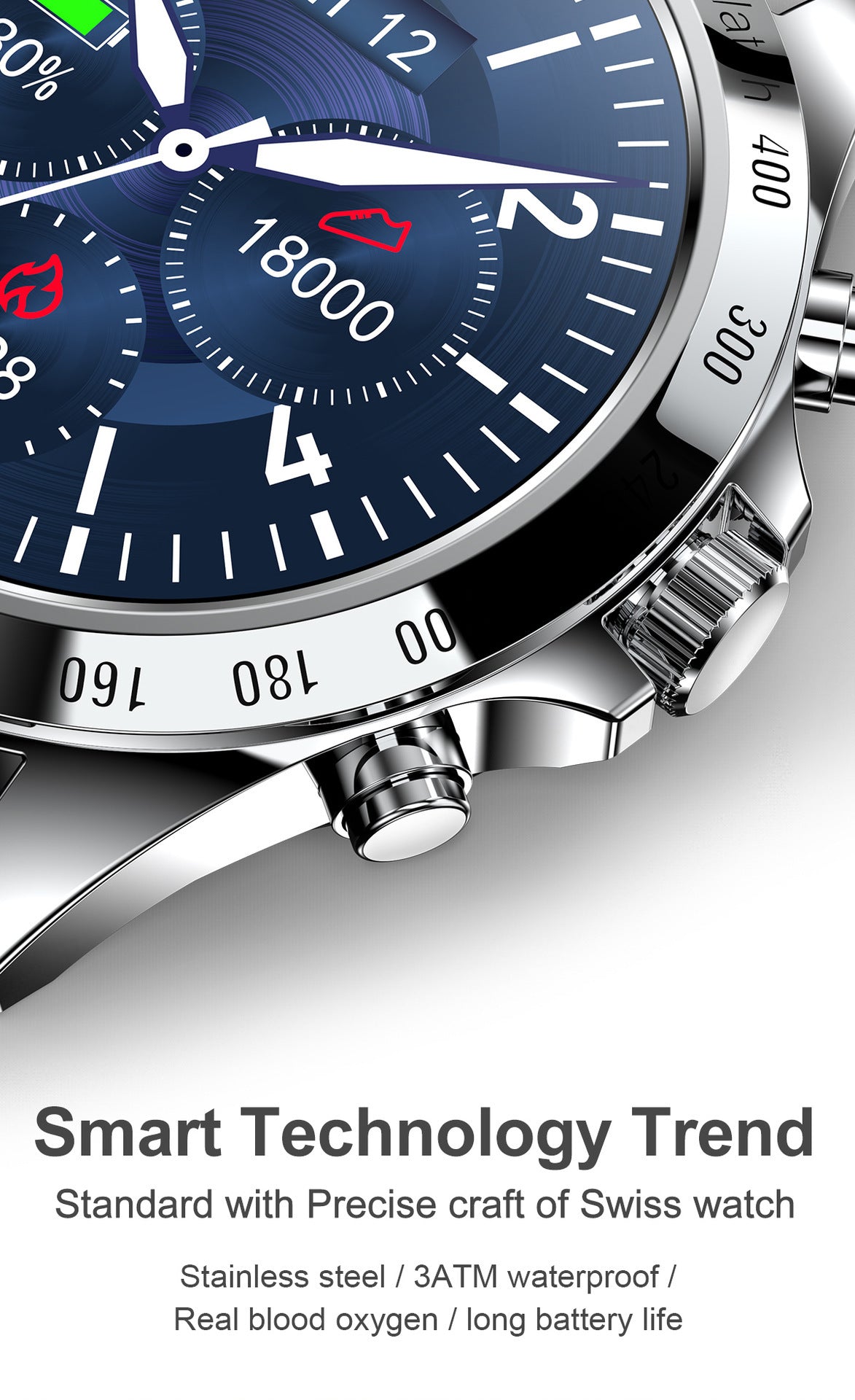 LW09 Business Smartwatch with Heart Rate & Blood Pressure Monitoring
