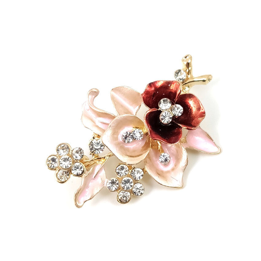 Diamond Flower Corsage Brooch