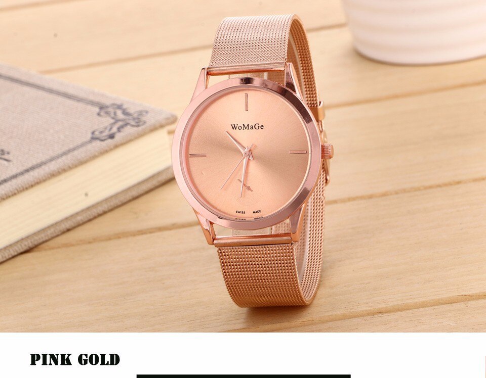 Chic Unisex Minimalist Mesh Belt Quartz Watch
