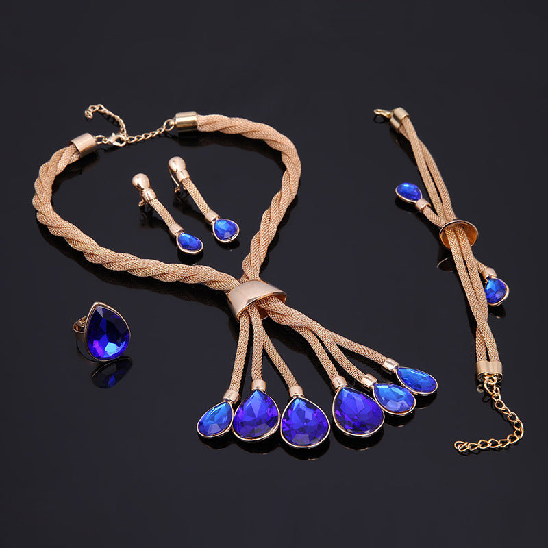 Exquisite Four-Piece Gilded Jewelry Set