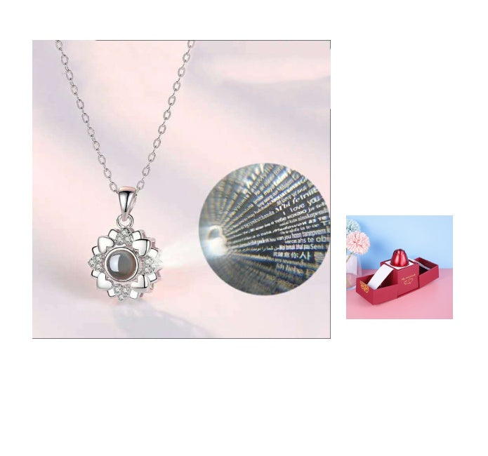 Romantic Rose & Crystal Necklace Gift Set