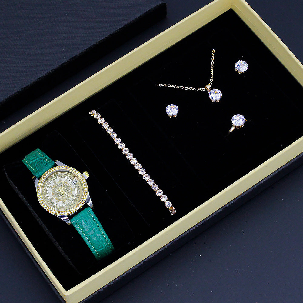 Elegant Women's Watch & Jewelry Gift Set