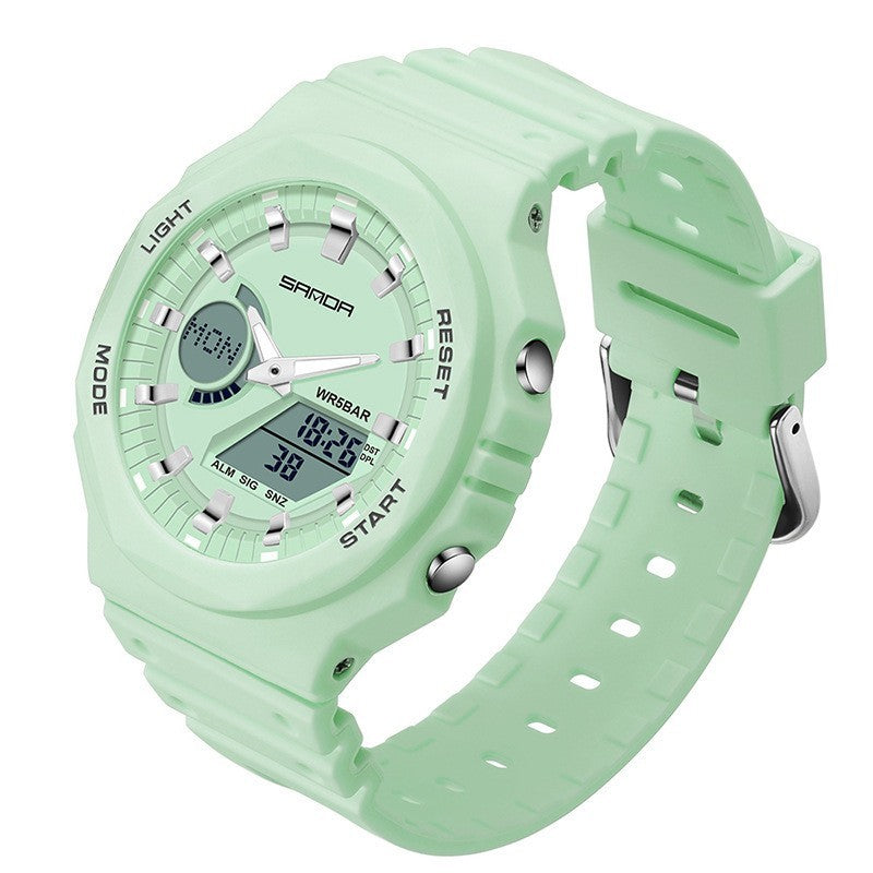 Multifunctional Sports Watch: 50M Waterproof & Dual Display