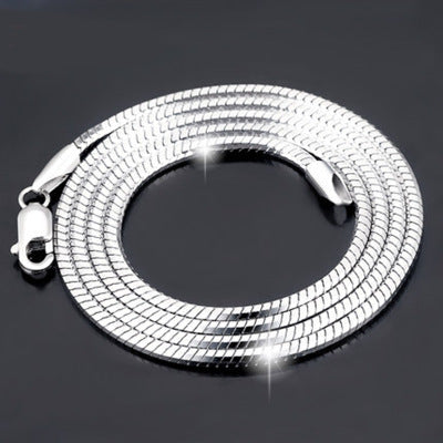 S925 Sterling Silver Snake Link Chain Necklace