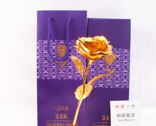 Exquisite 24K Gold Foil Plated Rose with Gift Box