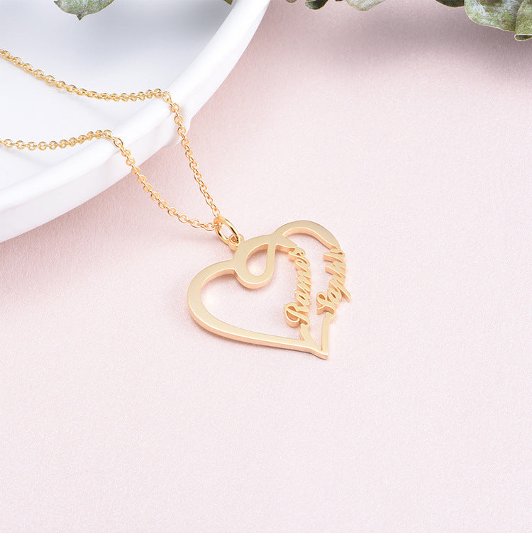 Custom Heart-Shaped Letter Necklace