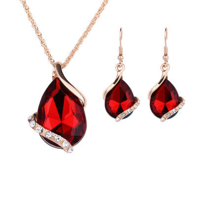 Elegant Water Drop Necklace and Earring Set