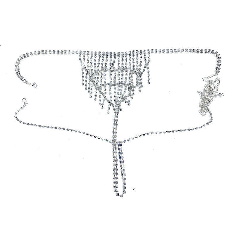 Sexy Hollow Rhinestone Body Chain - Bra & Thong Top Dance Jewelry