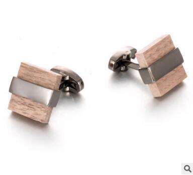 Men's Solid Wood French Shirt Cufflinks