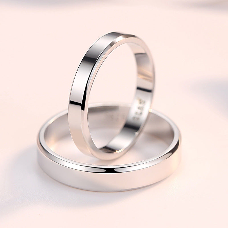 Pure Silver Love Couple Rings
