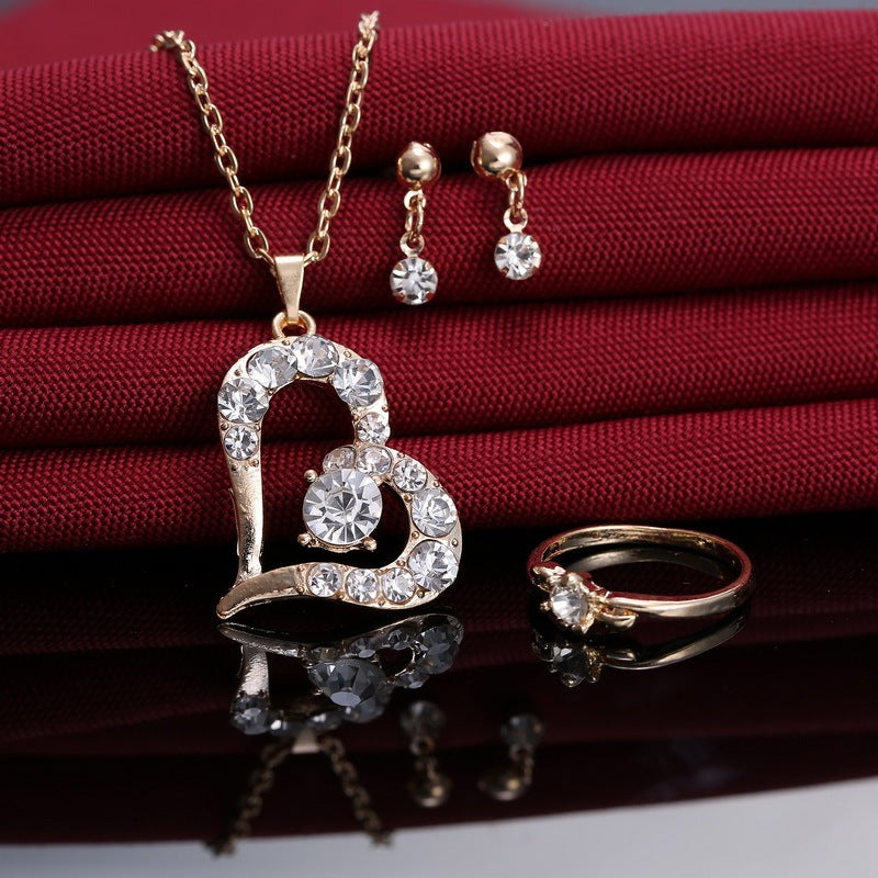 Dazzling Heart Pendant Jewelry Set