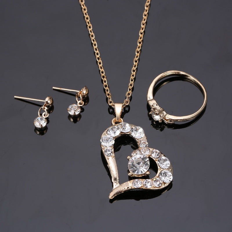 Dazzling Heart Pendant Jewelry Set