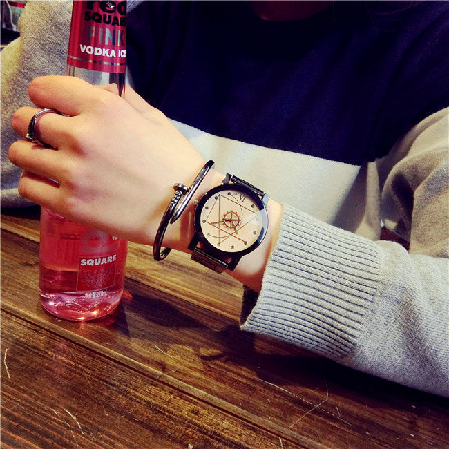 Classic Black Quartz Couple Watch