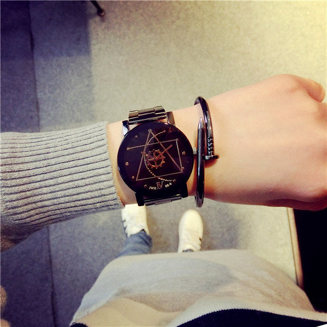 Classic Black Quartz Couple Watch