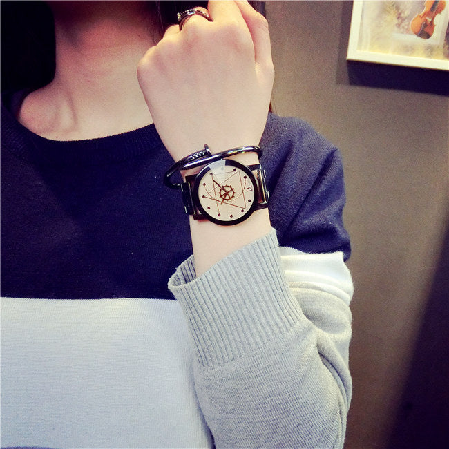 Classic Black Quartz Couple Watch