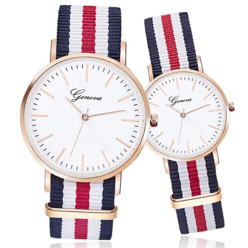 Striped Nylon Unisex Quartz Watch