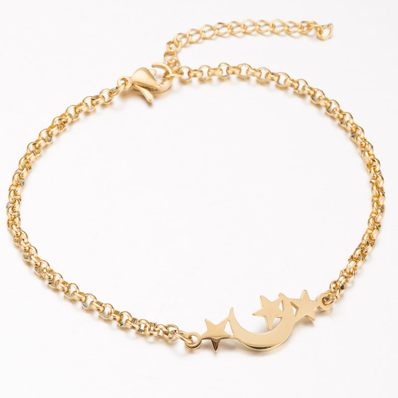 Gold Plated Stainless Steel Charm Bracelets for Women