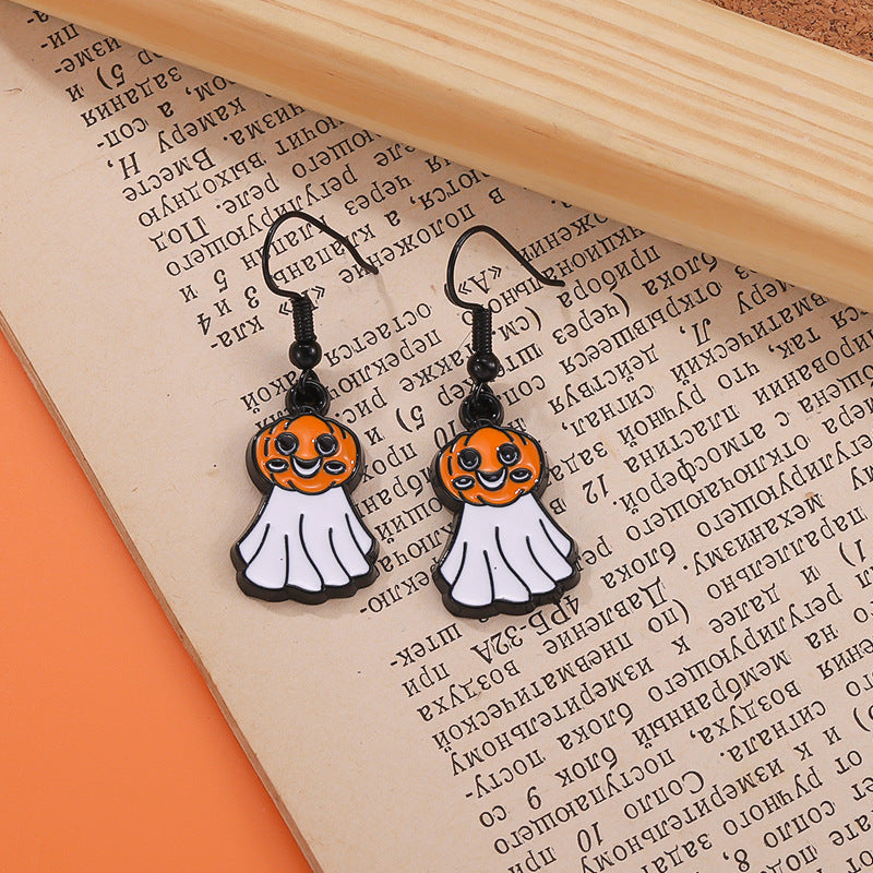 Creative Halloween Pumpkin Head Ghost Brooch