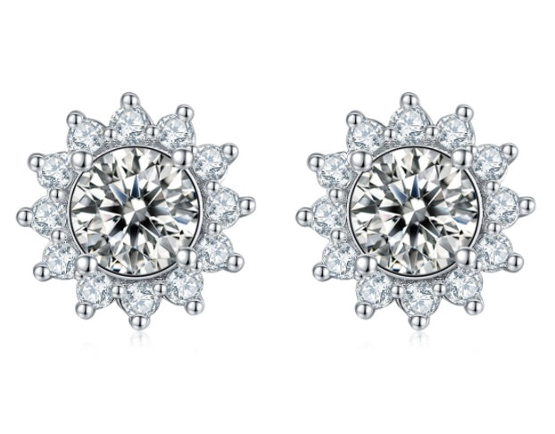 Dazzling 925 Silver Moissanite Three-Piece Jewelry Set