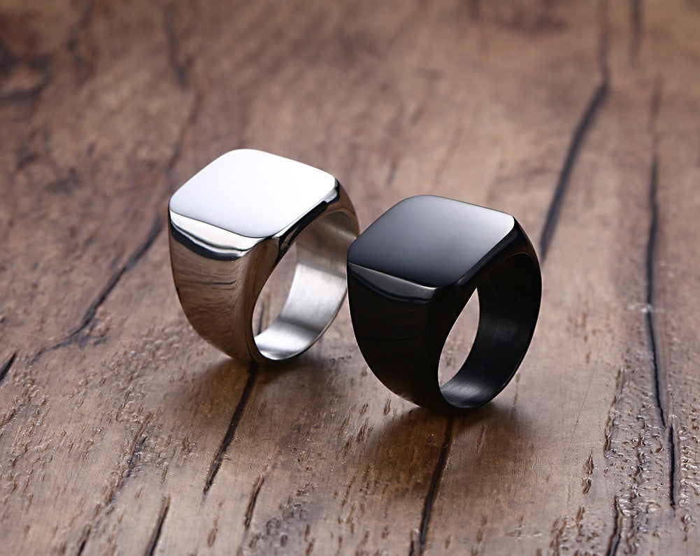 Men's Simple Square Signet Ring