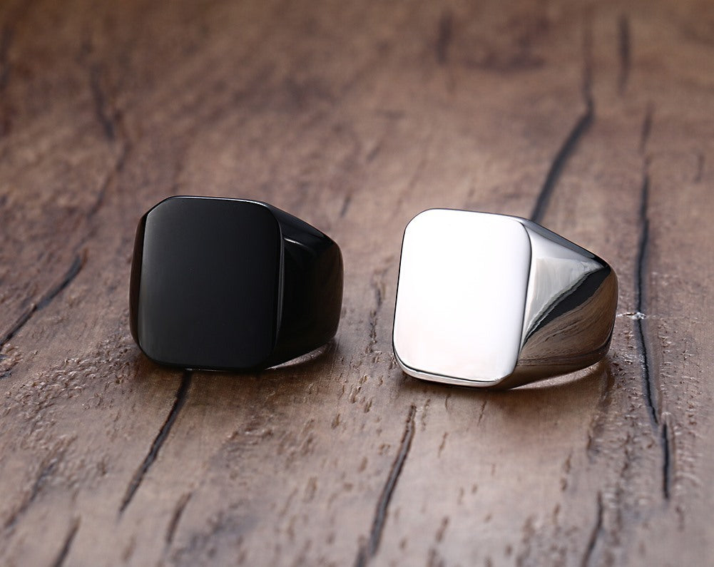 Men's Simple Square Signet Ring