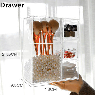Clear Acrylic Makeup Brush & Jewelry Storage Box