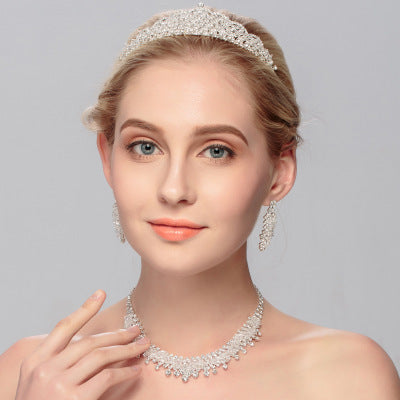 Royal Sparkle Tiara Set with Earrings and Necklace