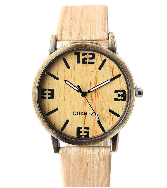 Wood Grain Style Quartz Wrist Watch