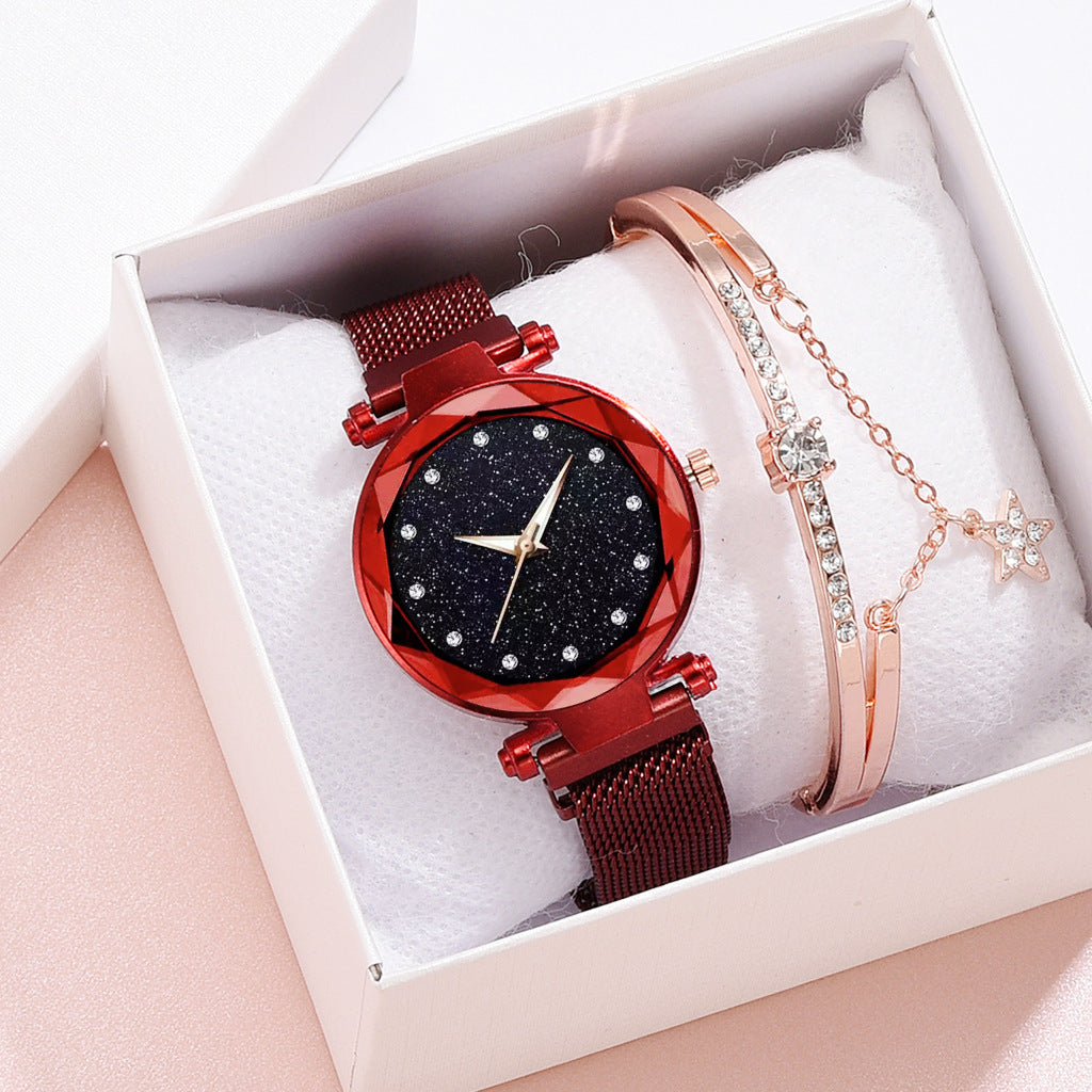 Celestial Charm Magnetic Bracelet Watch Set