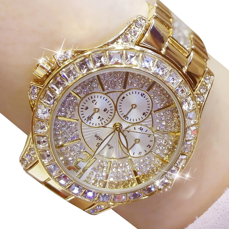Shimmering Square Rhinestone Watch