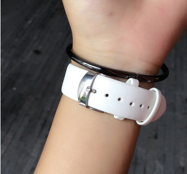 Contemporary Black & White Quartz Watch