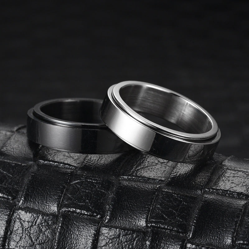 Stainless Steel Rotatable Spinner Ring for Anxiety Relief