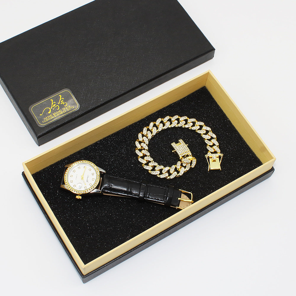 Stylish Couple's Watch & Bracelet Gift Set