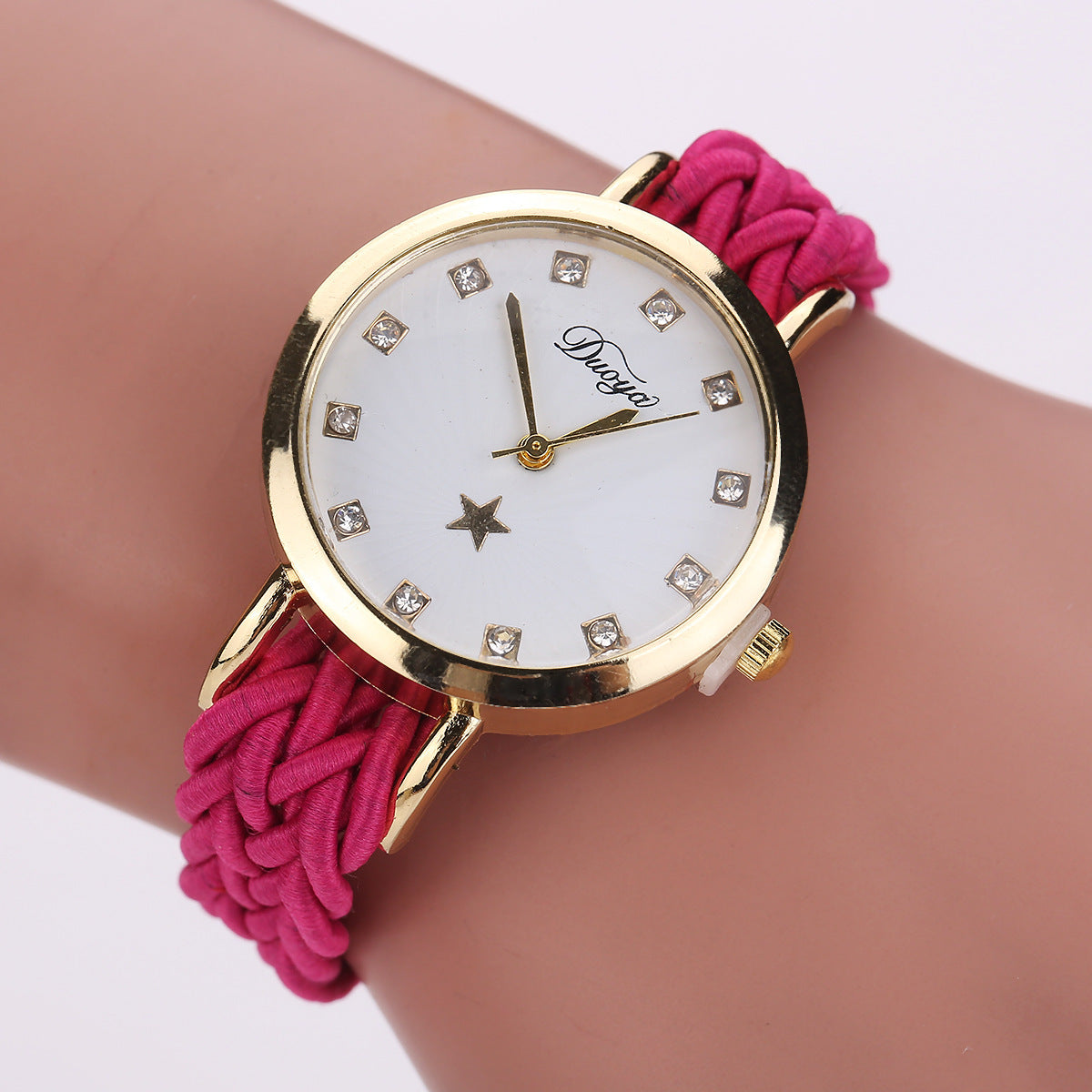 Elegant Multicolor Woven Ladies Watch