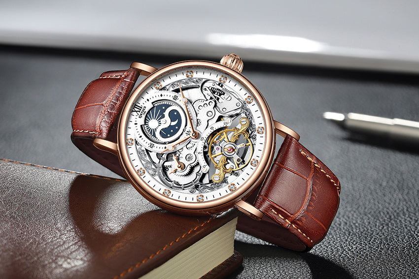 KINYUED Skeleton Automatic Mechanical Watch