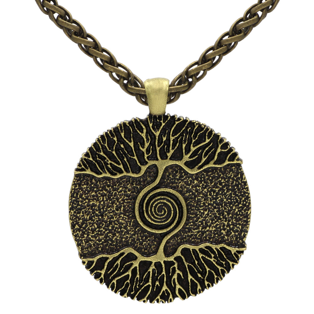 Nordic Mythology Tree of Life Double-Sided Pendant Necklace
