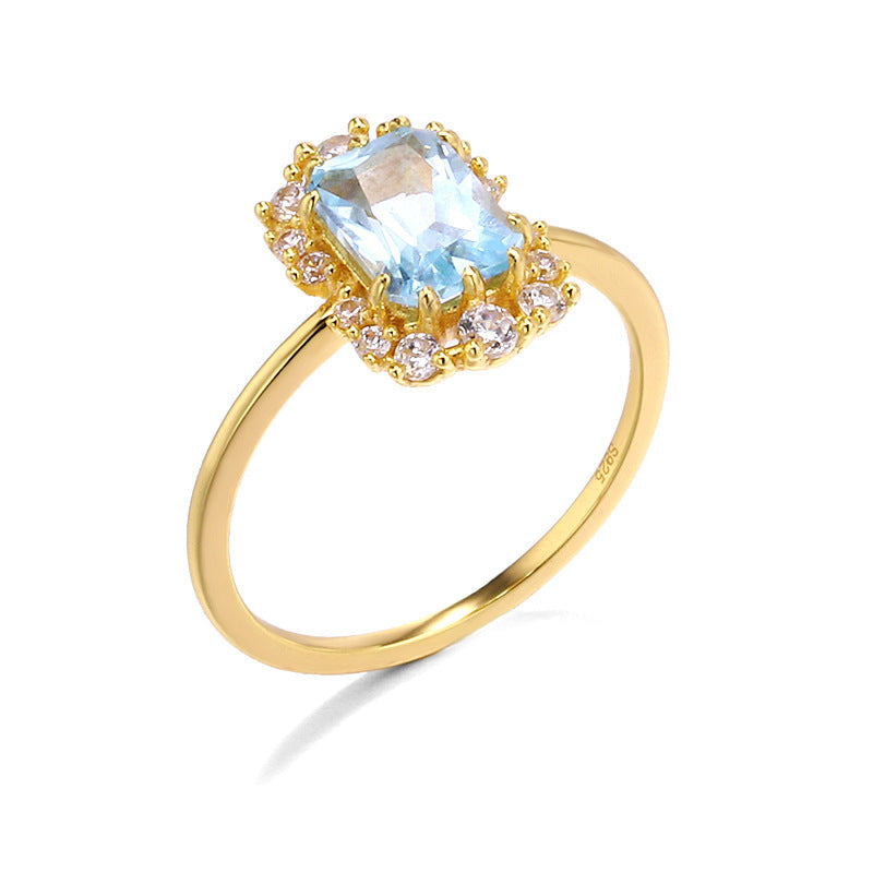 Vintage Blue Topaz Sterling Silver Ring