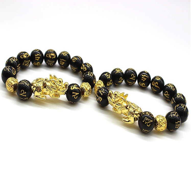 Natural Obsidian Pixiu Bracelet