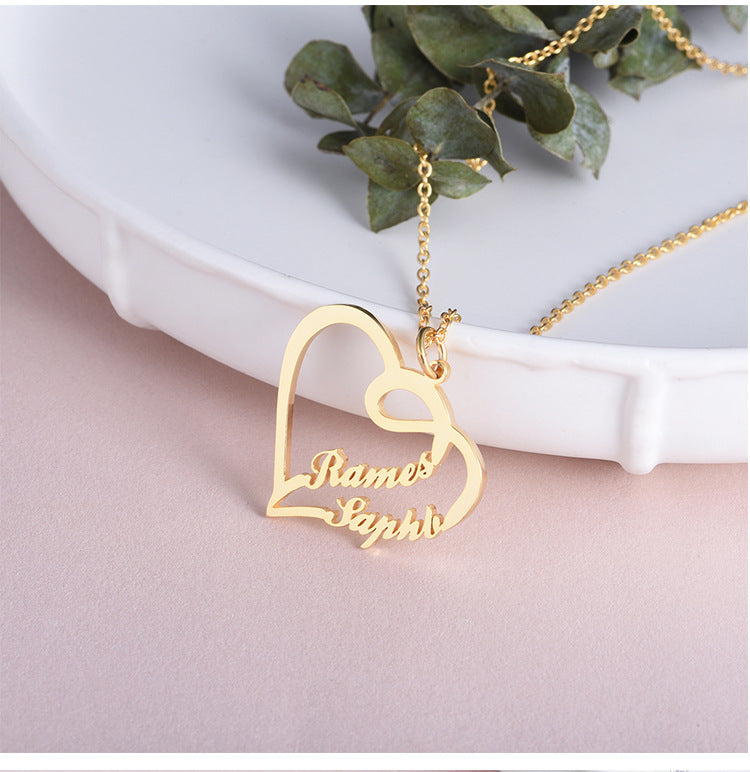Custom Heart-Shaped Letter Necklace