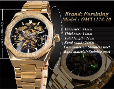Men's Skeleton Automatic Self-Wind Watch