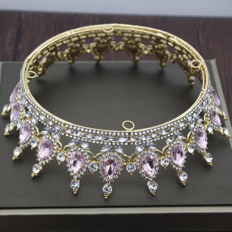 Regal Baroque Rhinestone Bridal Crown Headdress