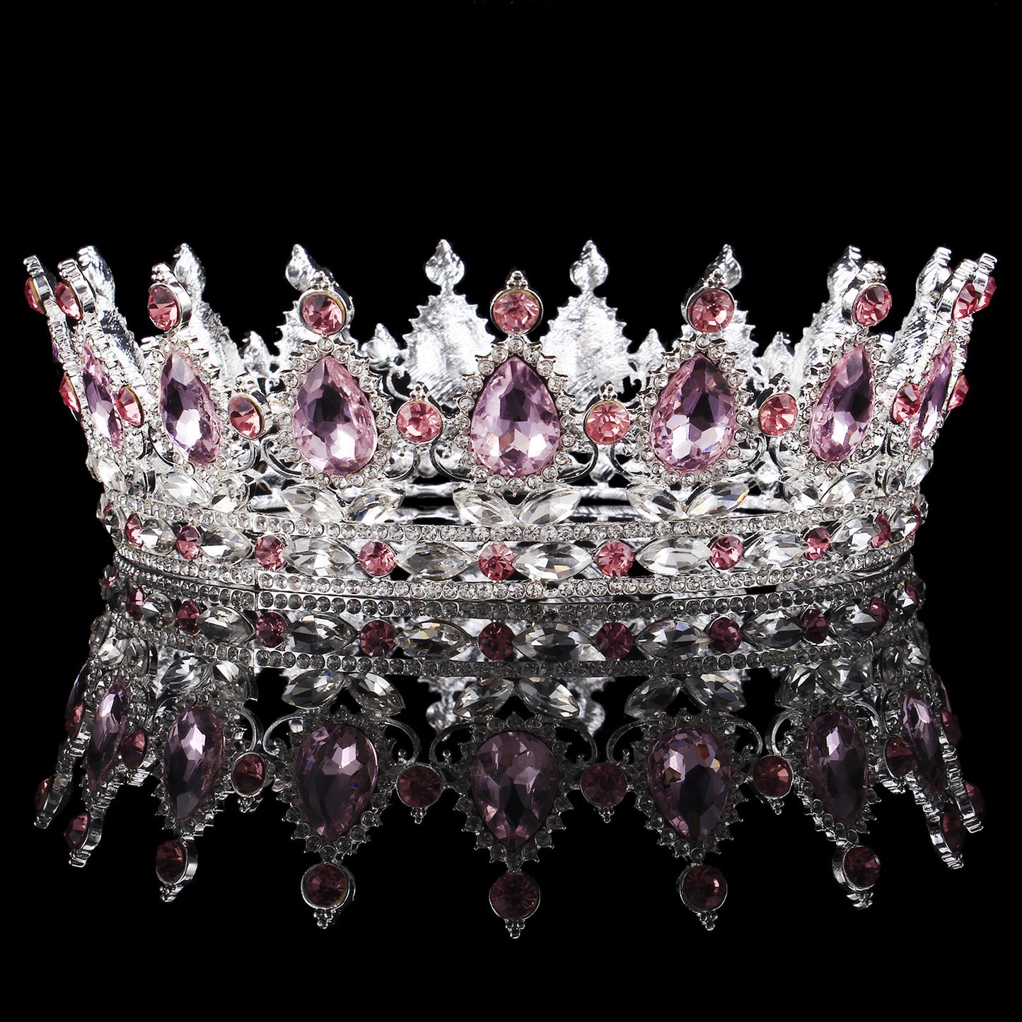 Regal Baroque Rhinestone Bridal Crown Headdress