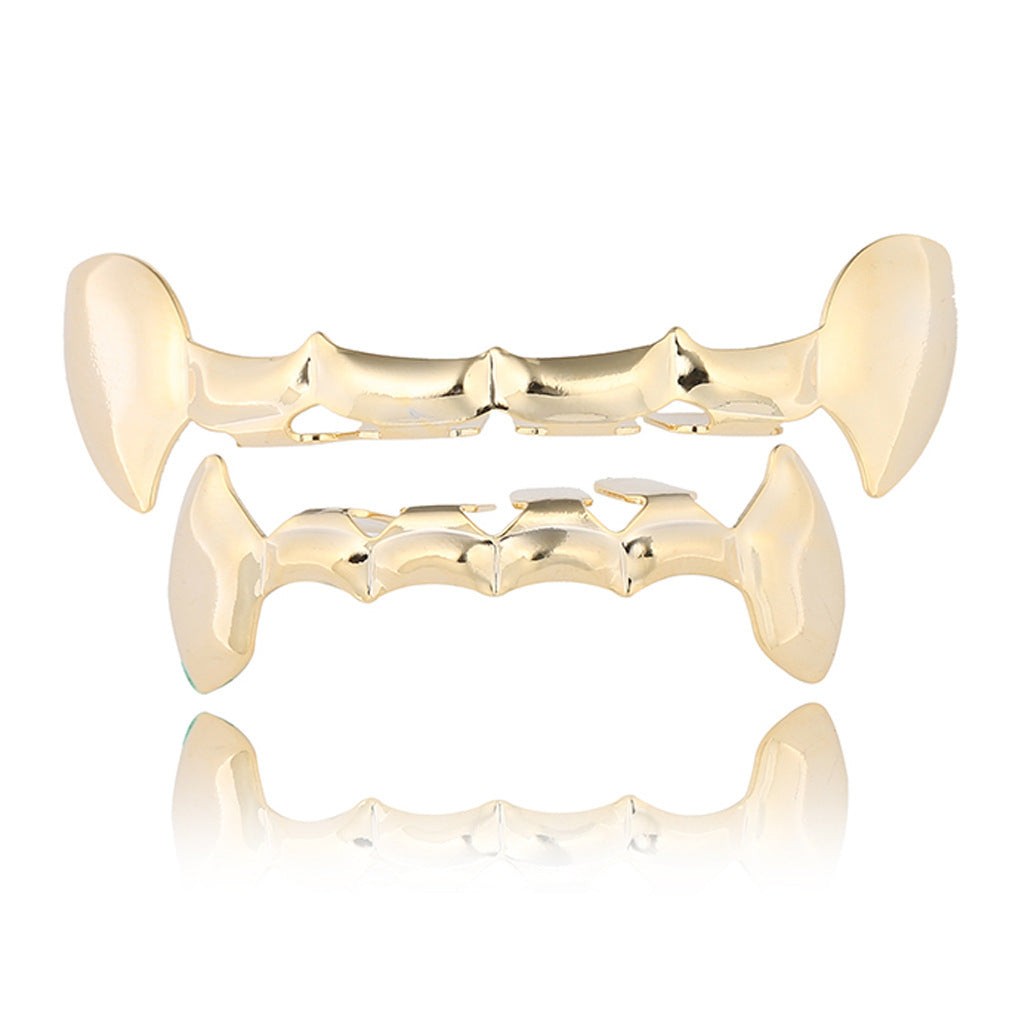Gold Plated Hip Hop Teeth Grillz Caps - Removable Top & Bottom Set
