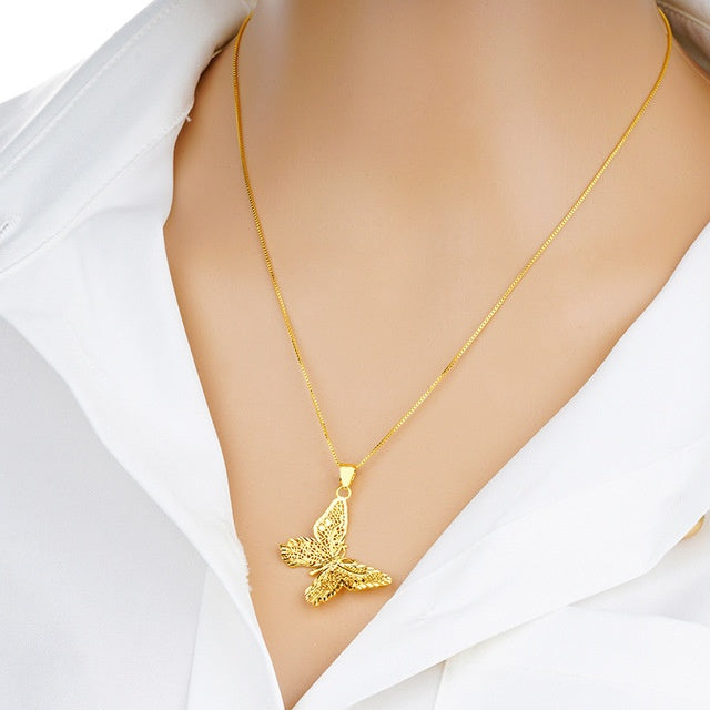Butterfly Pendant Chain Necklace