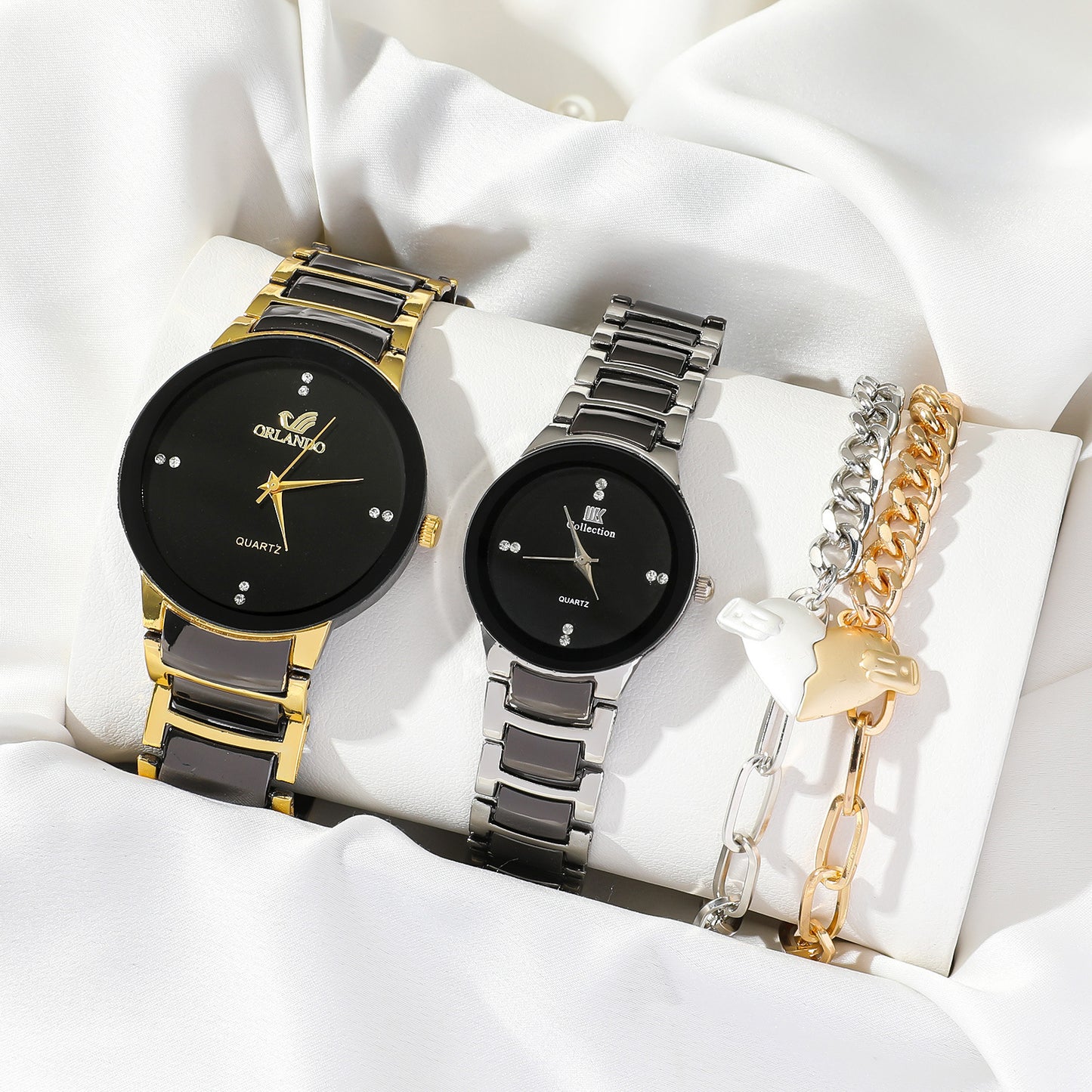 Heartfelt Duo: Couple's Watch & Bracelet Set