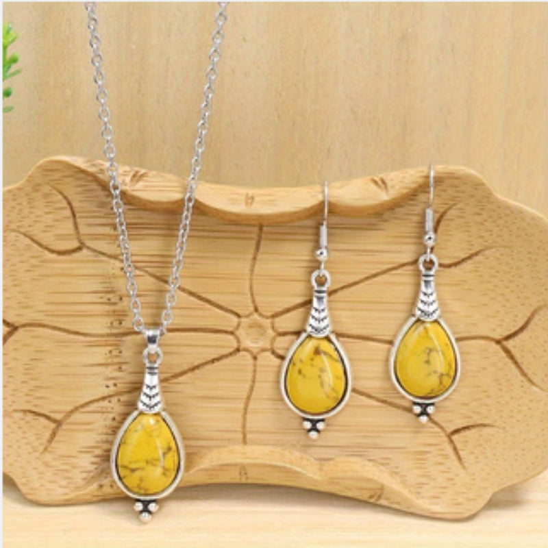 Retro Ethnic Style Necklace and Earrings Set
