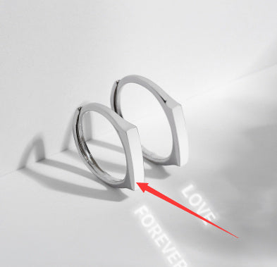 Adjustable Sterling Silver Light Projection Couple Rings