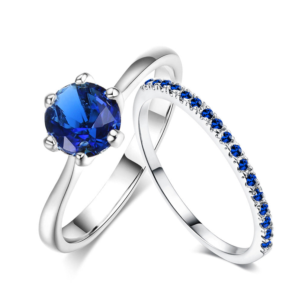 Elegant Six-Claw Zircon Gold Plated Ring