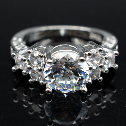 Eight Heart Eight Arrow Zircon Engagement Ring